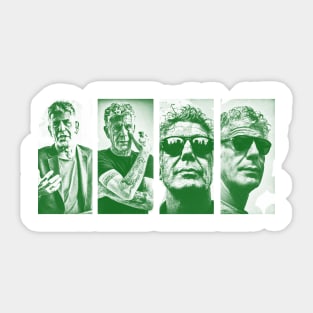 Anthony Bourdain// green solid style Sticker